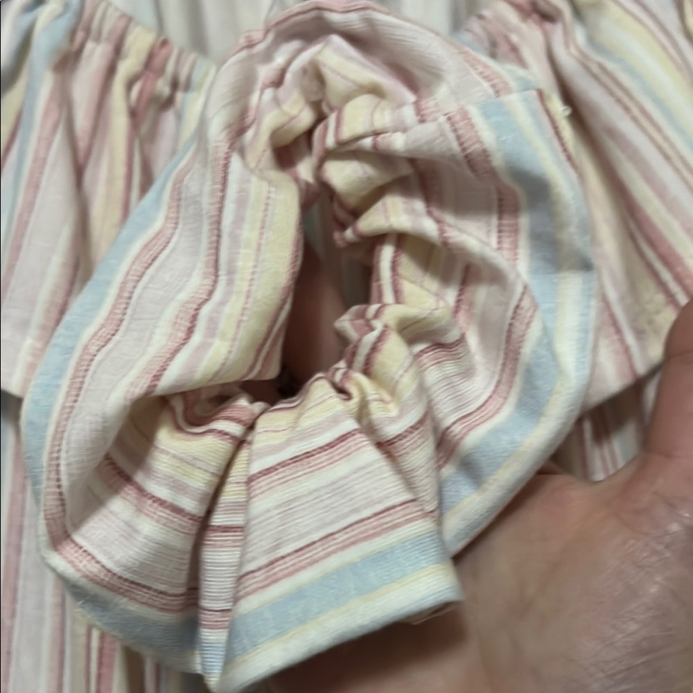 Striped Off-Shoulder Ruffle Top - Picture 2 of 3